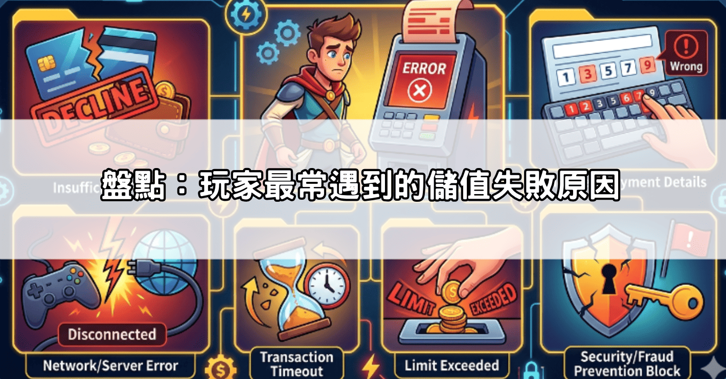 盤點：玩家最常遇到的儲值失敗原因
